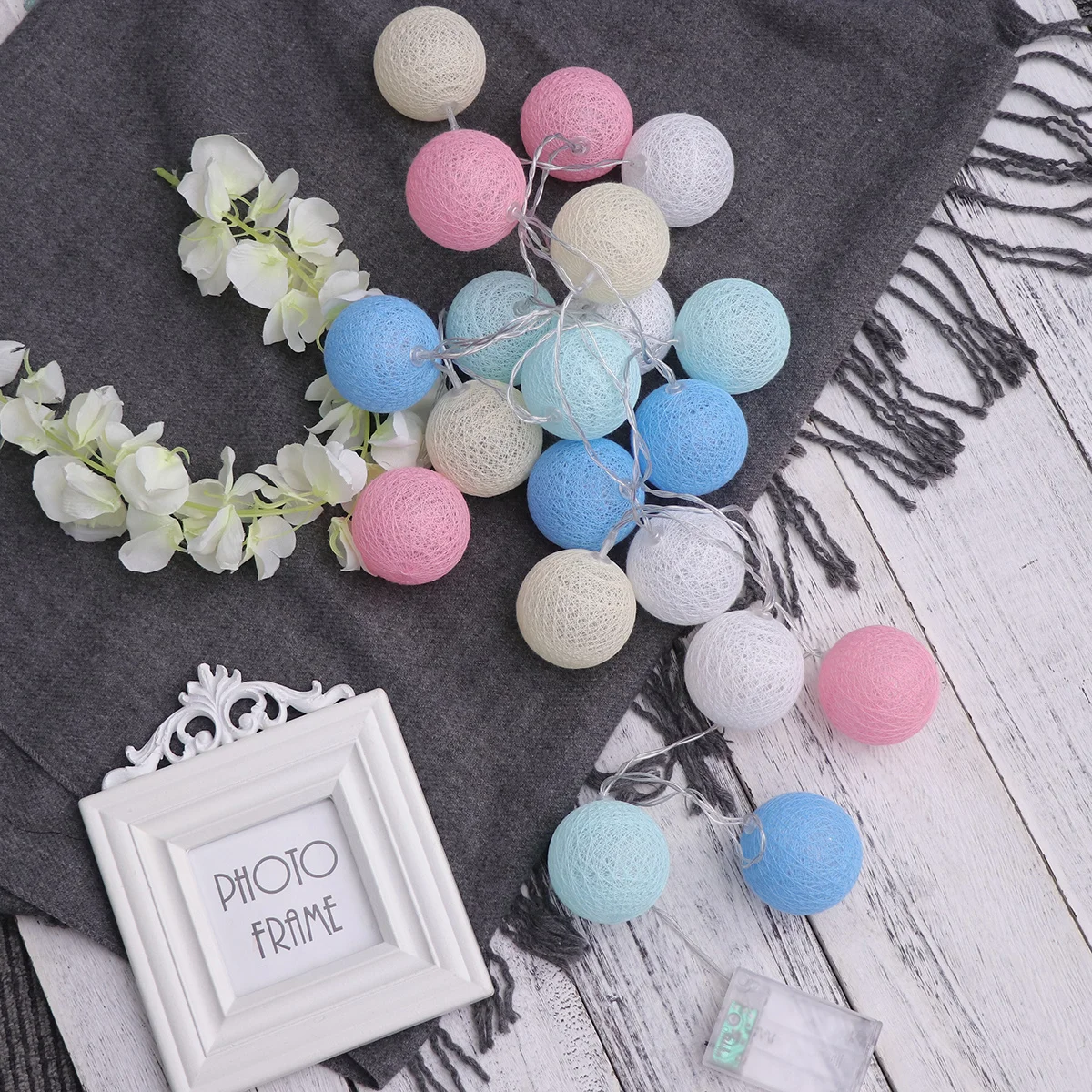 

LED Thread Ball Cotton String Lights Powered for Bedroom Wedding Party Atmosphere Lights
