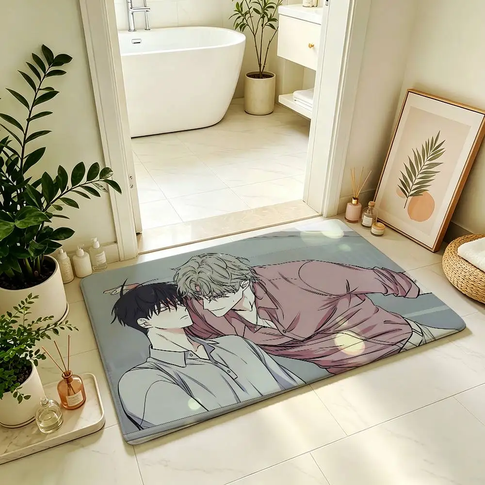 Manhwa L-low Tide In T-twilight-S Carpet Bathroom Anti-slip Mat Door Mat Home Decoration Mat Entrance Door Mat Scratch-resistant