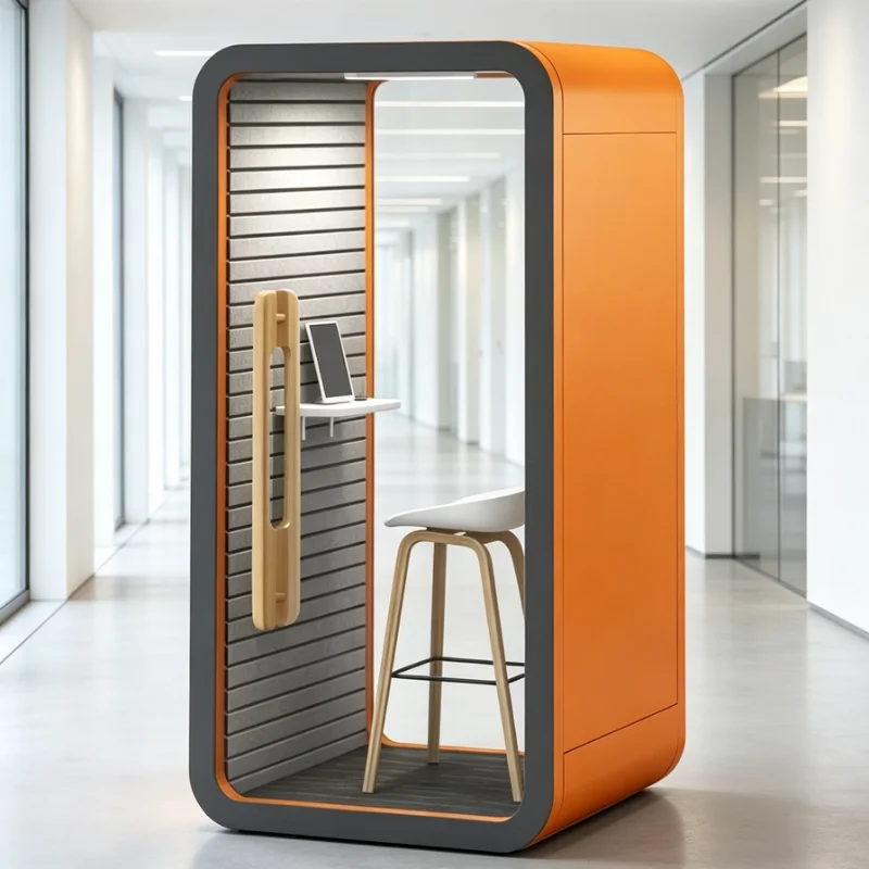 Office Phone Booth Single Person Soundproof Silent Cabin With Led Light Ventilation For Open Plan Office Call