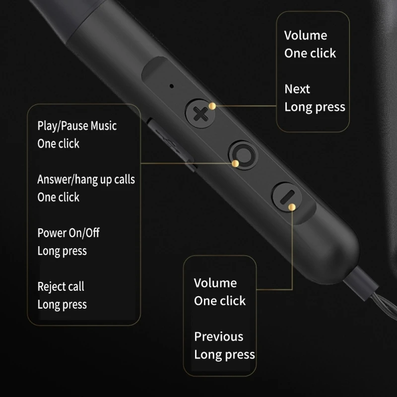 BX03 Auriculares deportivos inalámbricos con banda para el cuello, auriculares con sonido con cancelación de ruido, ajuste cómodo para correr y gimnasio