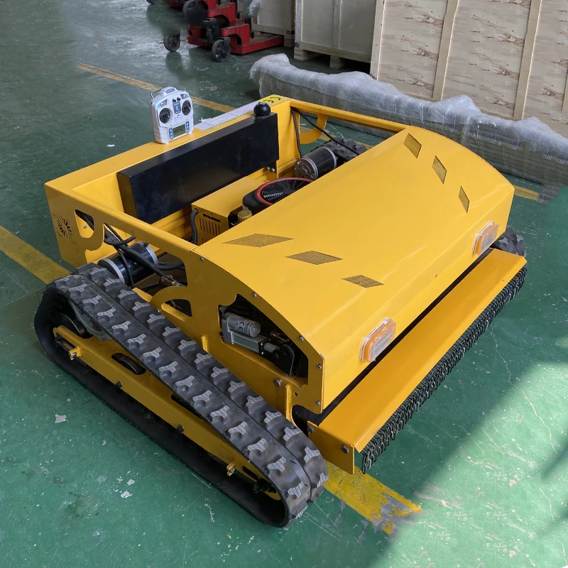 Factory Direct Sale Intelligent Automatic Remote Control Lawn Mower Crawler Multi-Terrain Orchard Mower With Dozer