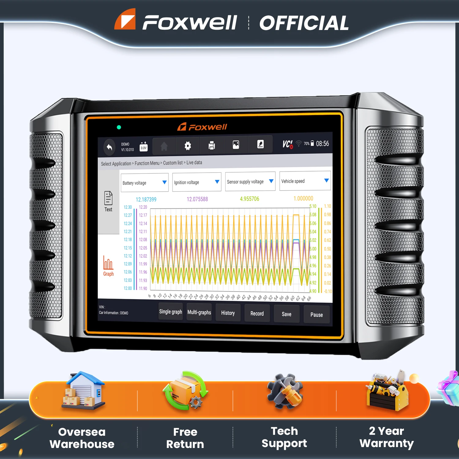 FOXWELL NT710 fit for Porsche OBD2 Diagnostic Scanner Full System Code Reader Oil EPB BMS SAS Reset Bi-Directional Scan Tool