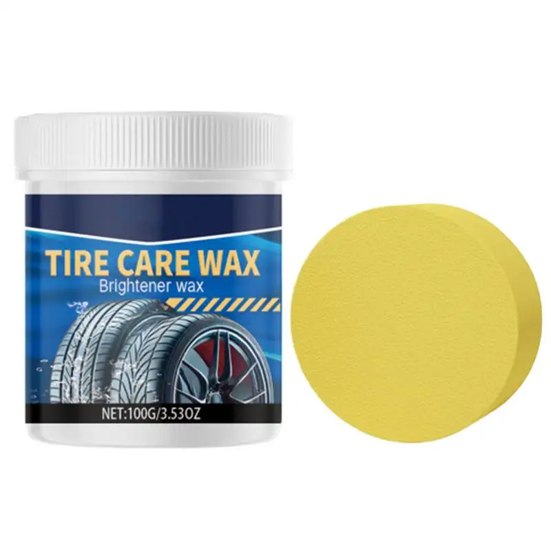 Polish Tire Paste 100g Deep Cleaning Car Tyre Dressing Paste Tyre Stain Remover Sponge Included For Car Tire High Gloss Shine