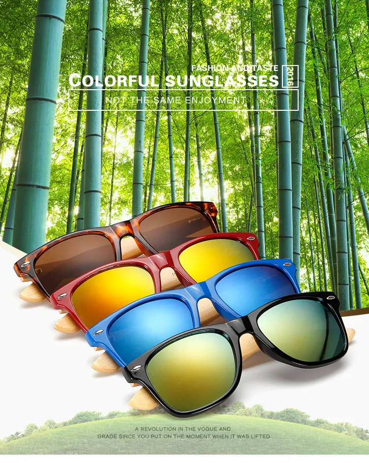 

20 pcs/set Wholesale Custom Logo Bamboo Arms Sunglasses Men Wooden Sunglasses Women Original Wood Sun Glasses Customerized