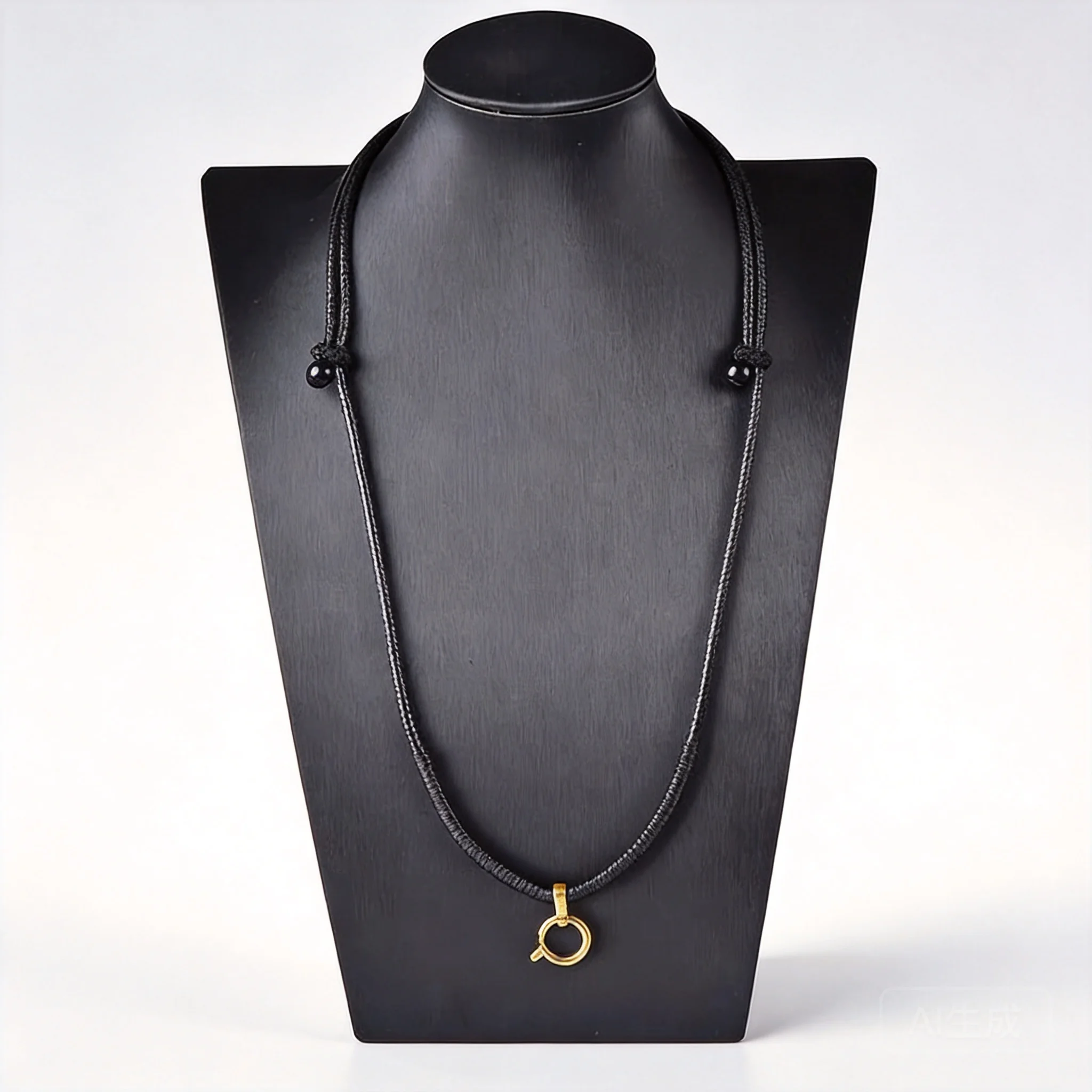 Chinese Style Lucky Blessing Hand Braided Wax Rope Necklace Adjustable Hypoallergenic No Fading Gold Clasp Amulet Pendant Cord
