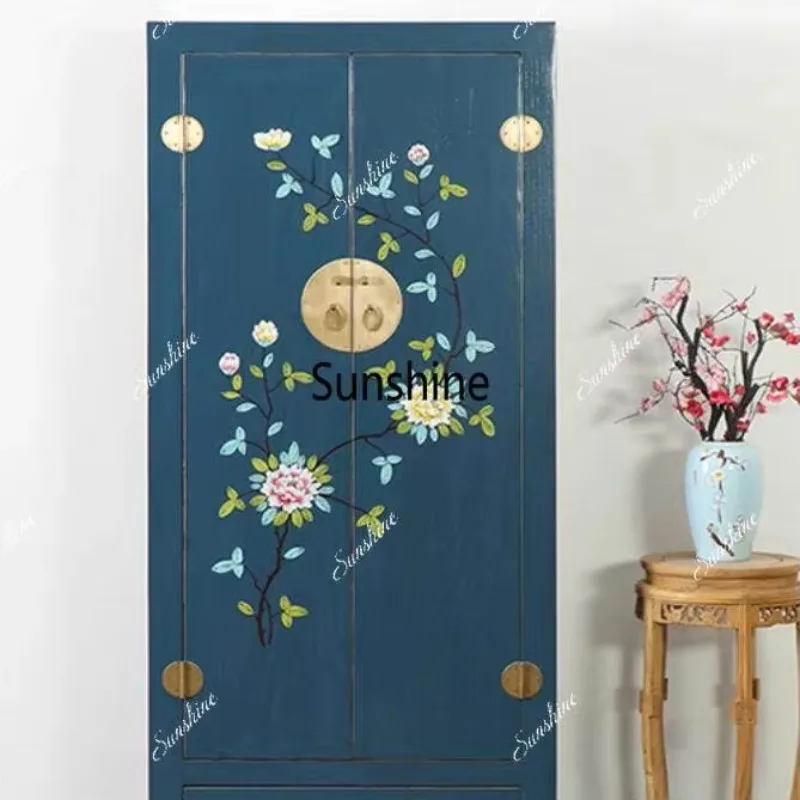 Antique solid wood locker bedroom hand-painted old furniture
