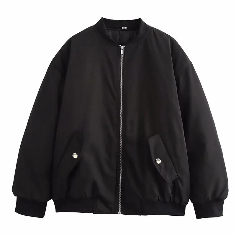 

Thickened Women Jacket Zipper Warm Autumn Coat Female Round Collar Outwear Pilot Jacket Fashion Tops Outwear Woman Outcoat Tops