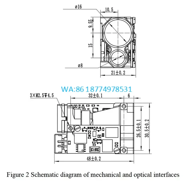 Wmwmnu for 1535nm Pulsed Rangefinder Module 3km Counter Long Range Bird Green Module