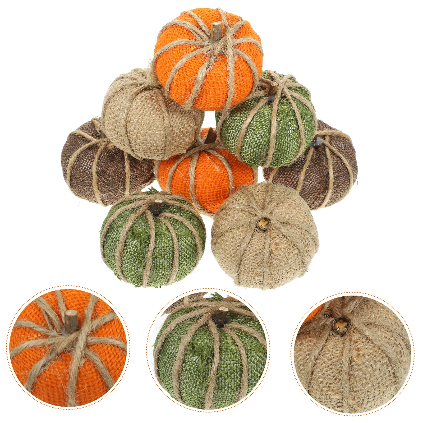 

8 Pcs Fake Pumpkin Decor Artificial Pumpkins for Decorating Ornament Decorative Mini Craft