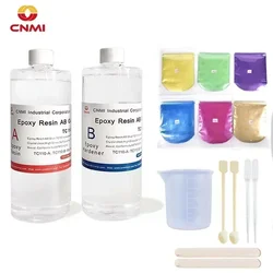 Cnmi 1:1 2:1 3:1 ab kit de resina epóxi cristal transparente endurecedor pigmento corante uv para fundição de artes diy fazendo jóias artesanato fornecimento