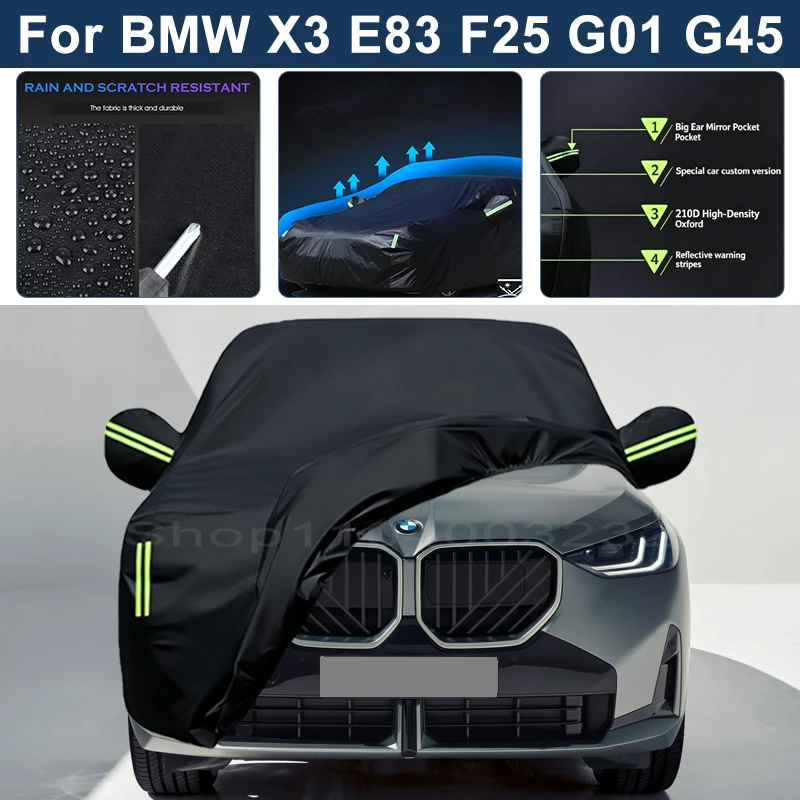 Auto Exterior Sun-Snow Protective Car Cover For BMW X3 E83 F25 G01 G45 Waterproof Dustproof Anti-UV Outdoor Cover