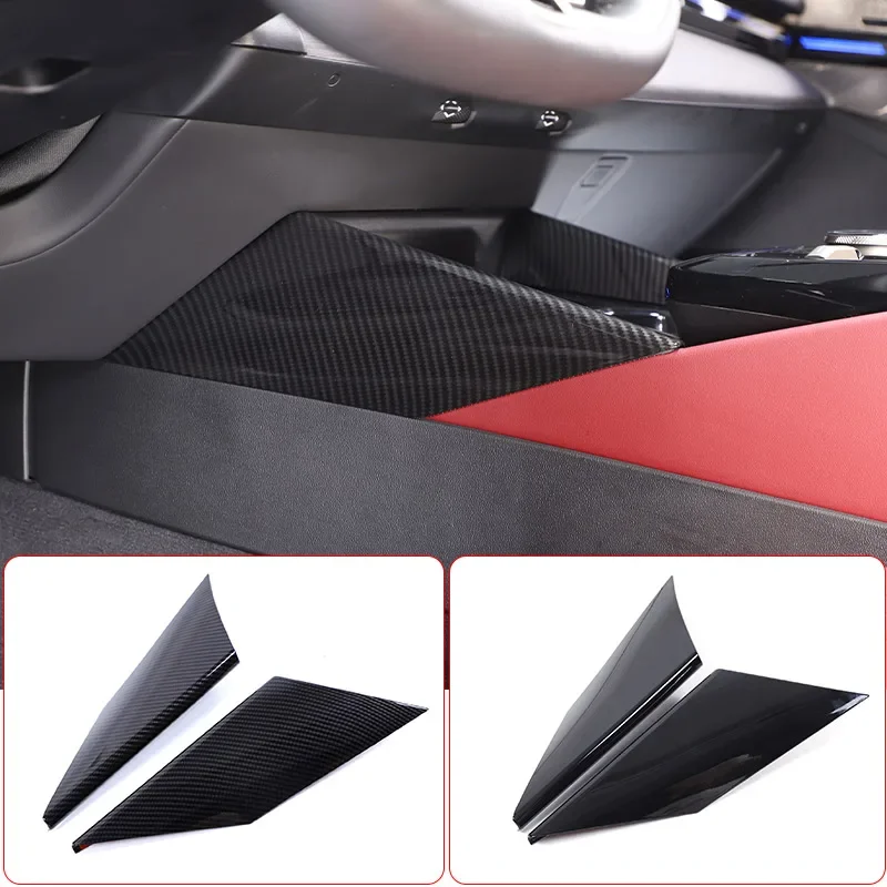 ABS Carbon Fiber/Black For BMW 5 Series G60 2024+ Car Center Control Tea Cup Side Panel Cover Sticker Car Interior Accessories