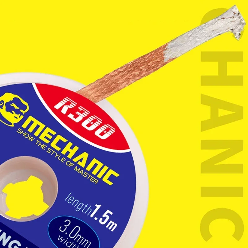 مزيل لحام جديلة إزالة اللحام الميكانيكي ، سلك الفتيل ، شفط R300 m ، فتيل لحام القصدير ، تدفق سلك الرصاص ، أدوات إصلاح بغا #2