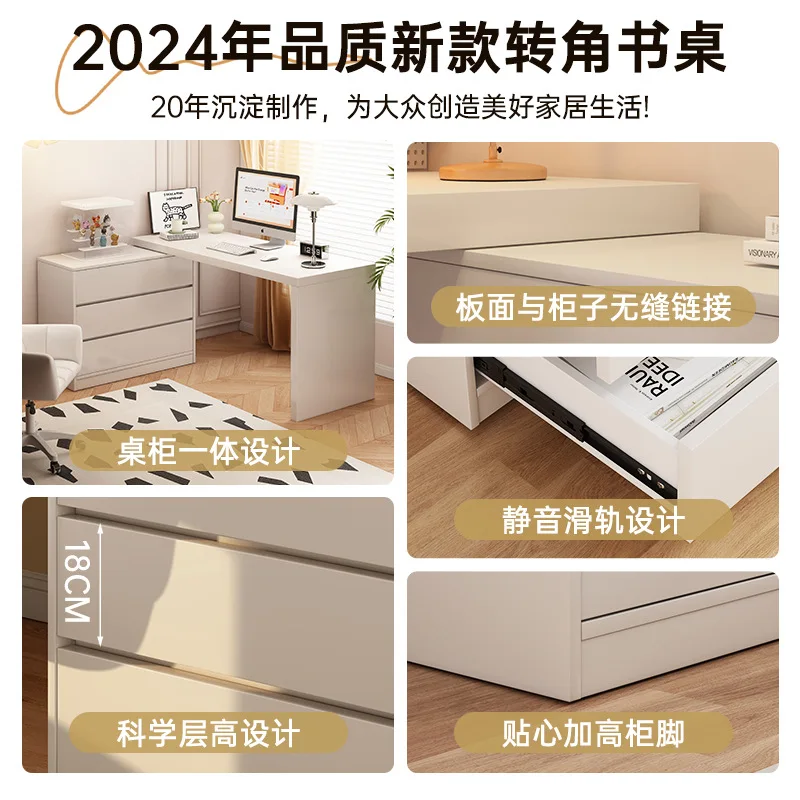 مكتب الكبار المنزل الفتيات غرفة نوم طاولة صغيرة طاولة طويلة خزانة متكاملة جدار على شكل حرف L منضدة مكتب