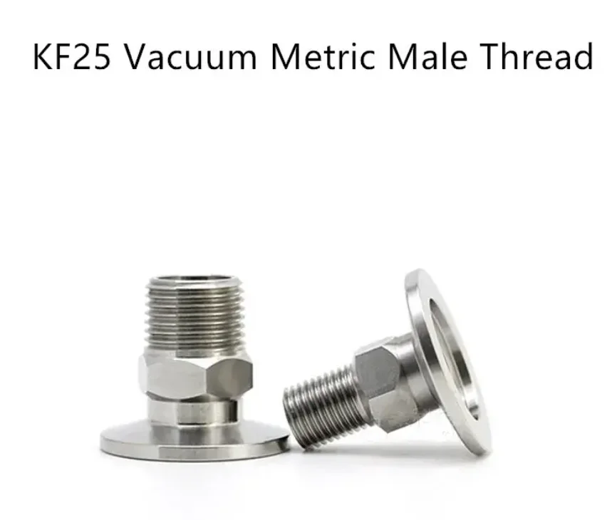 

304 Stainless Steel KF16 KF25 Metric Male Thread Connector Vacuum Flanged Adapter Male Thread Joint Vacuum Fittings Male Thread