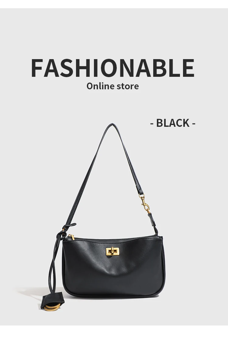 Luxuriöse Damen-Schultertasche aus Spaltleder - Klassische Paris Tote-Handtasche, Einfache Umhängetasche mit Metallschnalle – Detail 7