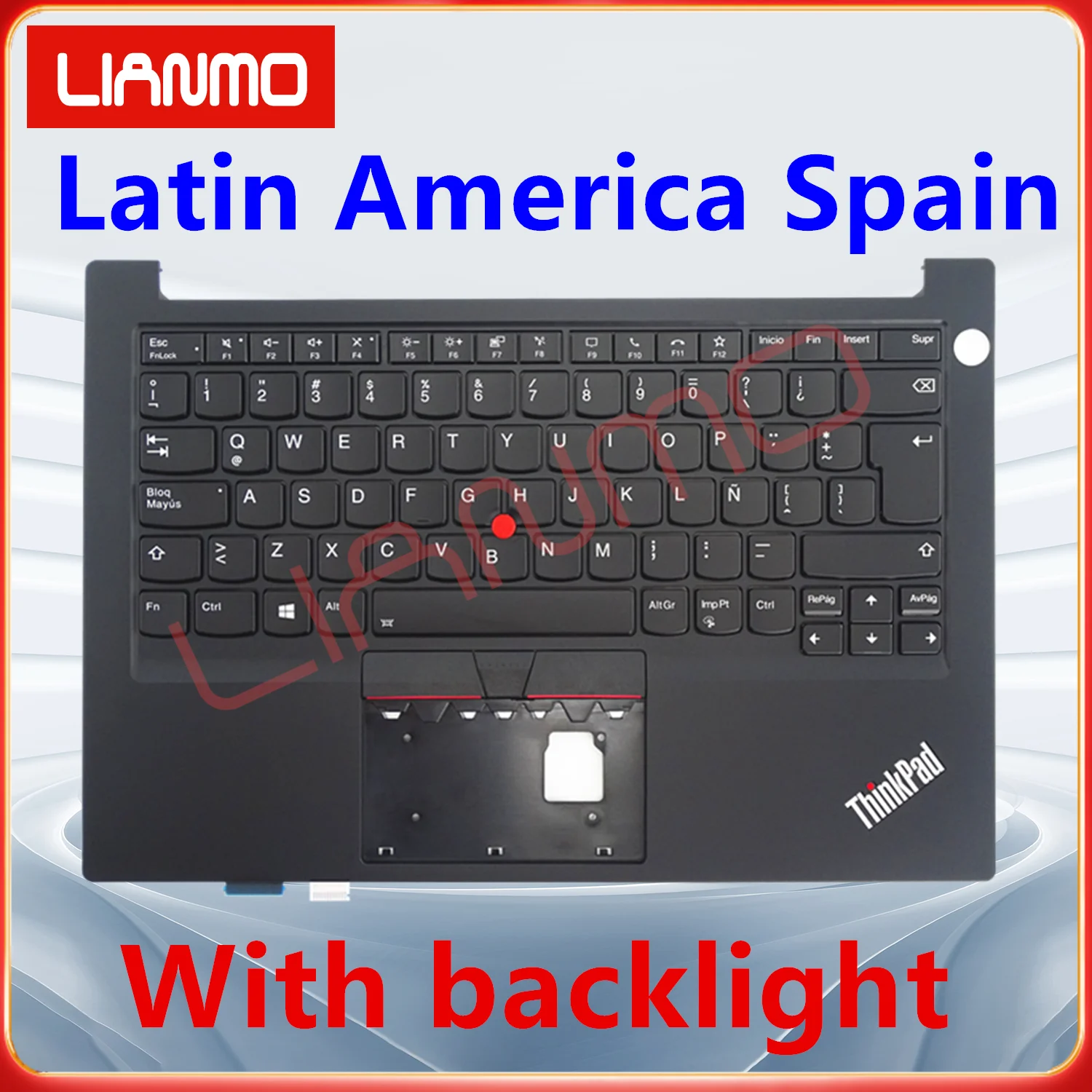 Keyboard notebook bahasa Latin cocok untuk Lenovo ThinkPad E14 Gen1 E14 Gen2 Gen3 Gen4 keyboard c-shell dengan lampu latar