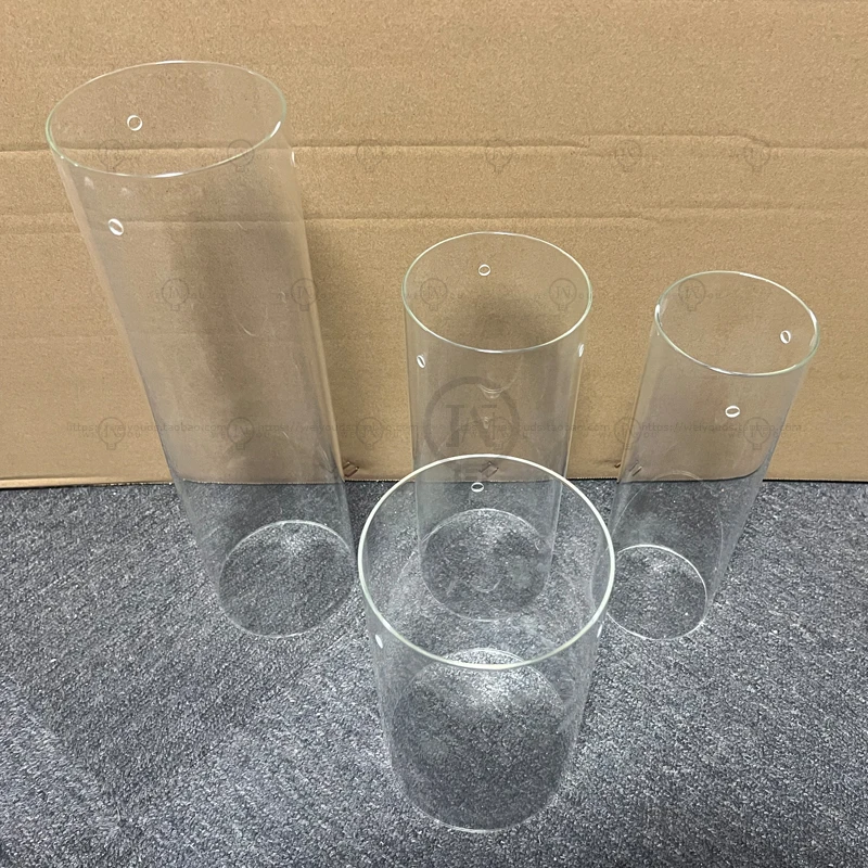 Clear round Cylinder Glass Shade Replacement for Candlestick Lamp Transparent Long Tube Glass Lampshade for Lighting Parts