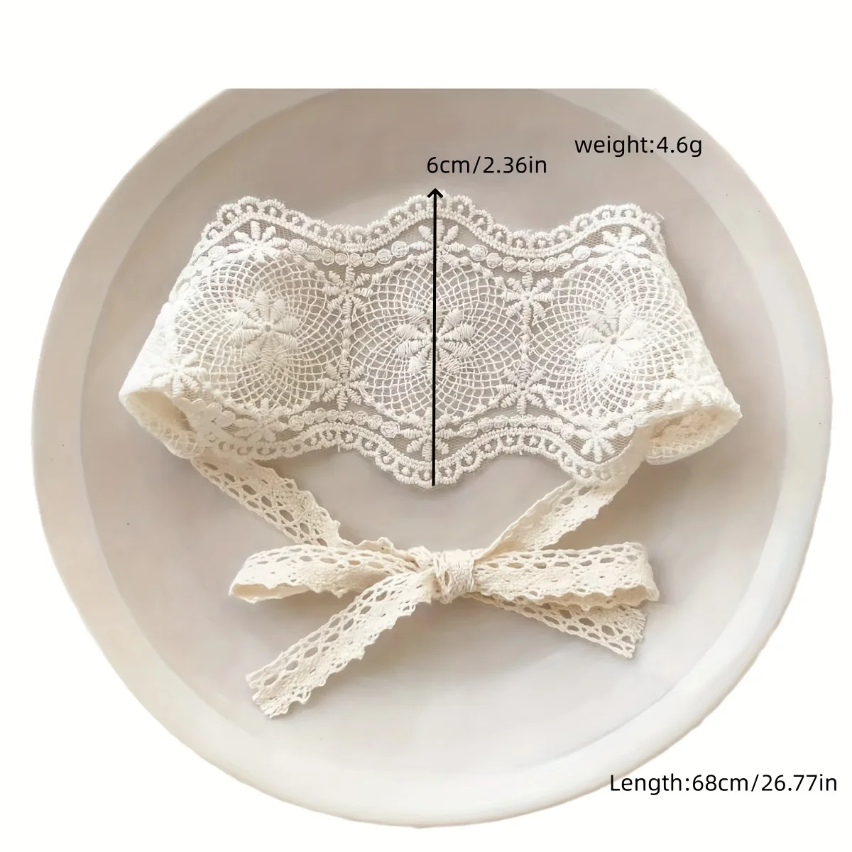 1 Stück weißes Spitzen-Haaraccessoire, elastisches Stirnband mit Blumenmuster, geeignet für Frauen zum Fixieren des Haares, für Ausflüge und als Haaraccessoire für Fotoshootings – Detail 1