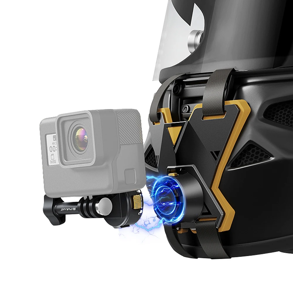 PULUZ Magnetic Quick Release Motorcycle Helmet Chin Strap Mount for Insta360/ Gopro / DJI Sport Action Camera Accessories