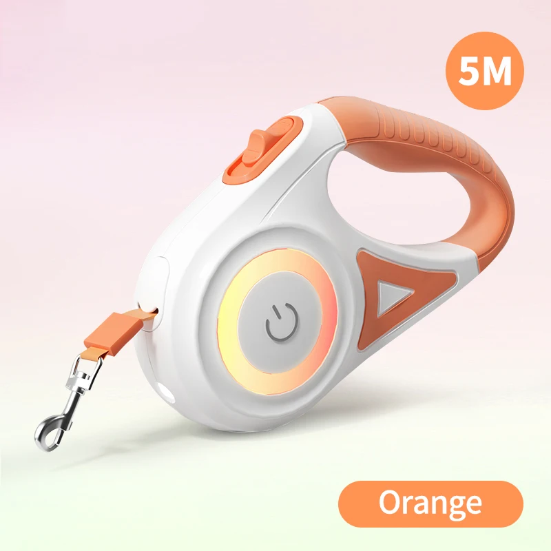 ROJECO 5M einziehbare Hundeleine, automatisches LED-Licht, leuchtendes Roulette-Leine-Seil für Hunde, verstellbare Haustiere, Hundespaziergang, Laufleitungen 3