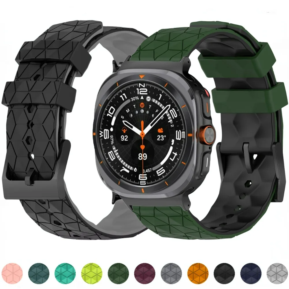 

Sports Silicone Strap for Samsung Galaxy Watch Ultra 47mm Football Pattern Bracelet Wristband for Galaxy Watch 7 Ultra Watchband