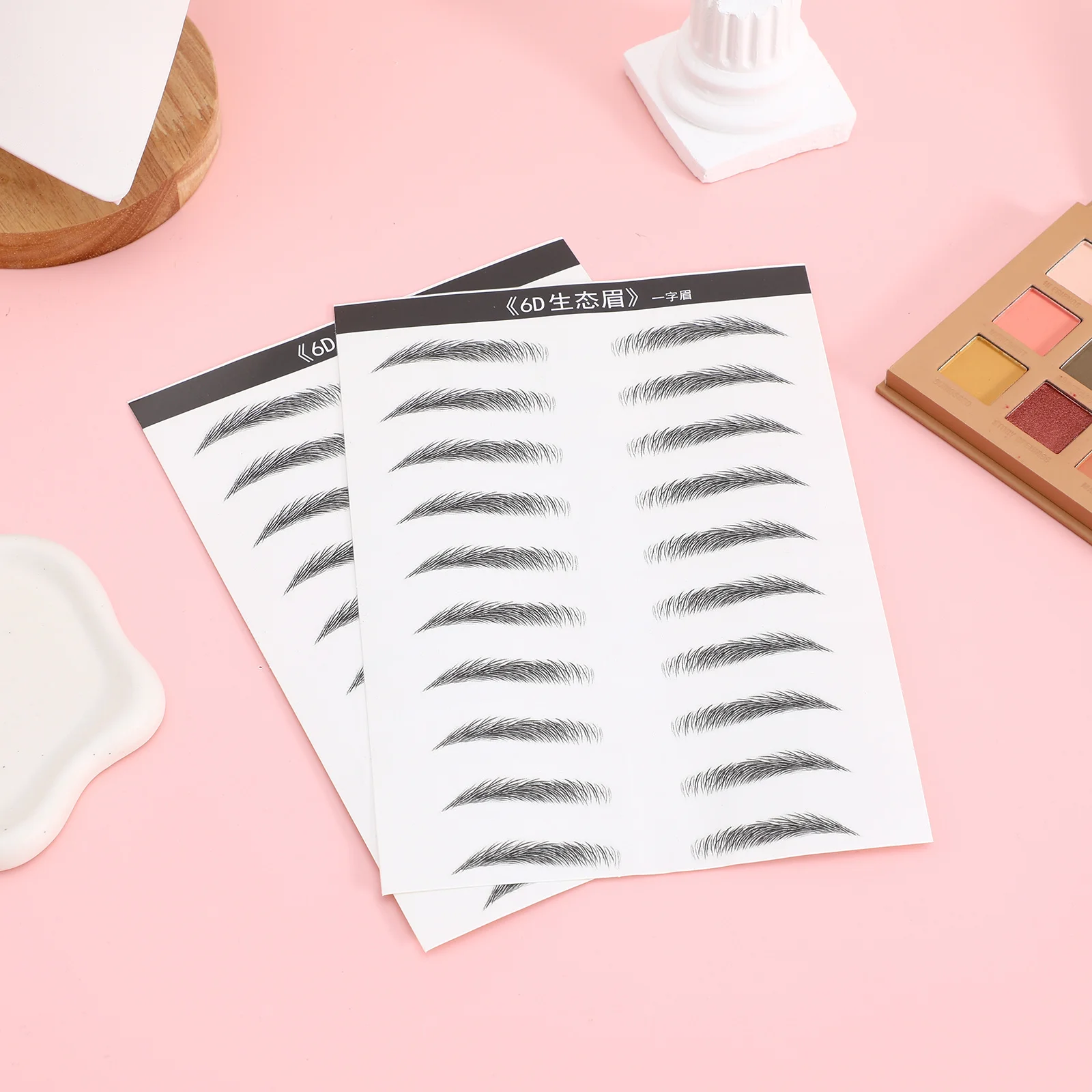 

2pcs Artificial Patch Hair-Like Simulation Waterproof Long Lasting For Women Fake Eyebrow Patch Eyebrow Makeup Tools