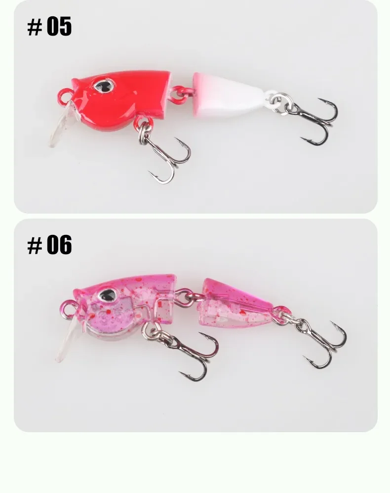 Ultraleichter Gelenk-Minnow-Köder 42mm Langsam Sinkend Natürlicher Schwimmköder 2,5g 3,5g für Bach- und Flussangeln Forellen Barsch Weißfisch Köder – Detail 17
