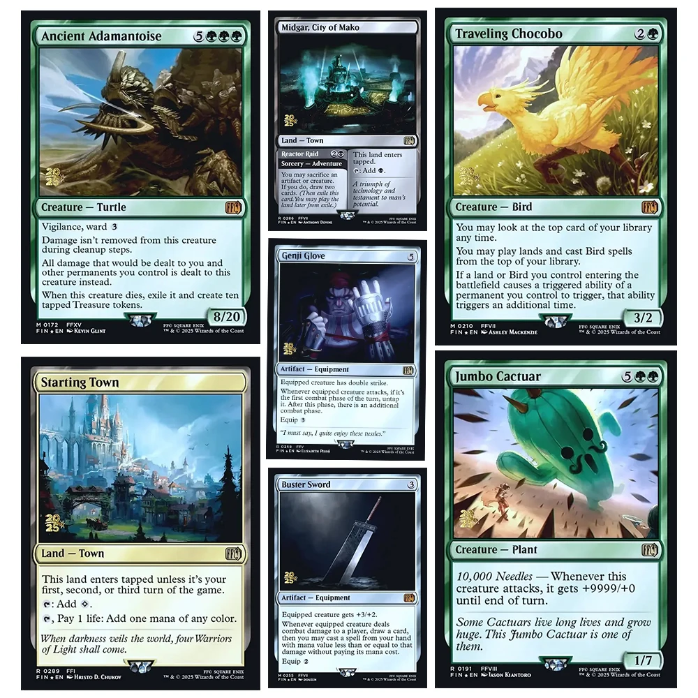 

HOMEMADE DIY Magic the Gatherings storms Summon Traveling Chocobo Jumbo Cactuar Genji Glove Laser Card Board Game Toy Collection