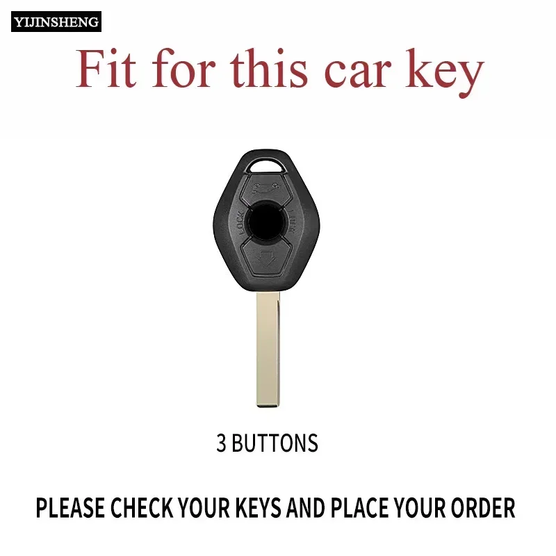 Zinc Alloy + Silicone Car Key Case Cover for BMW 3 5 7 Series X5 E53 X3 F83 E46 E39 E38 E60 E63 E61 E64 330i Z3 Z4 E85 E86 M5