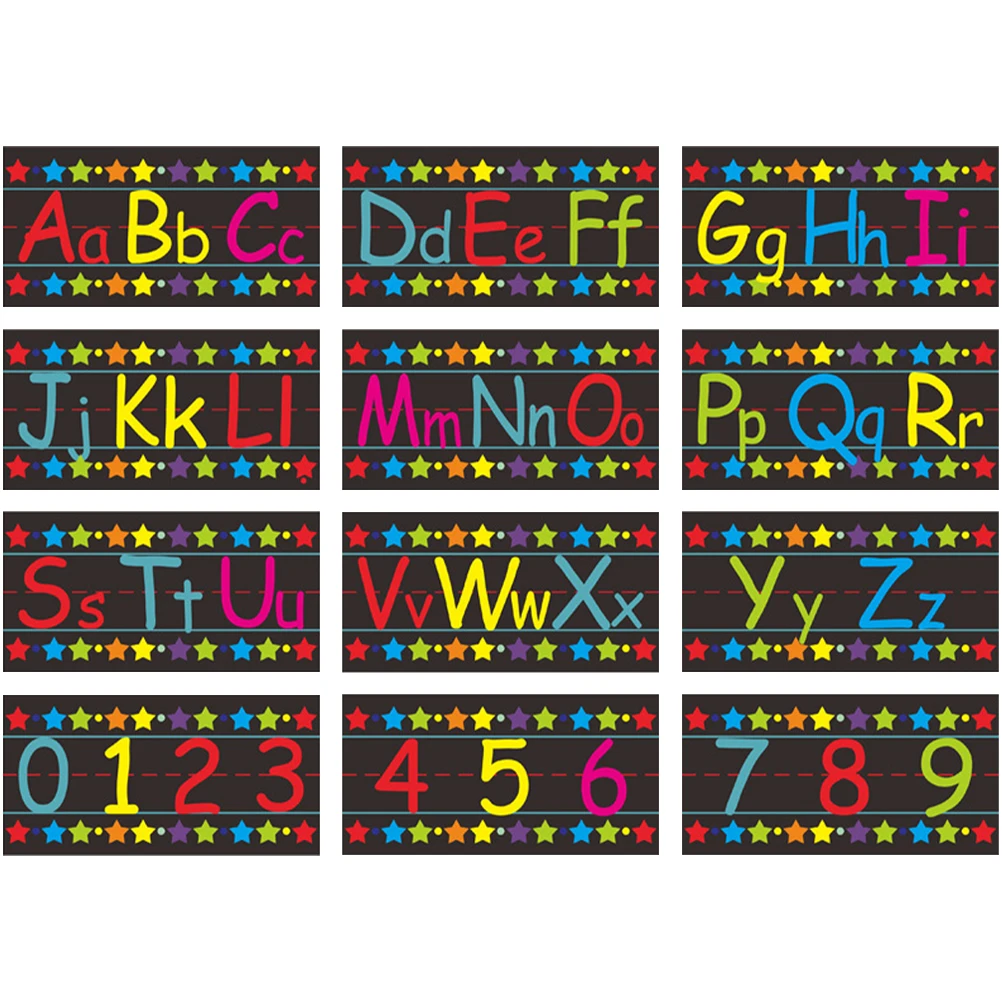 

Alphabet Wall Stickers Decorative Numbers Decal Kids Room Educational Poster DIY Learning Supplies Bright Color Design Removable