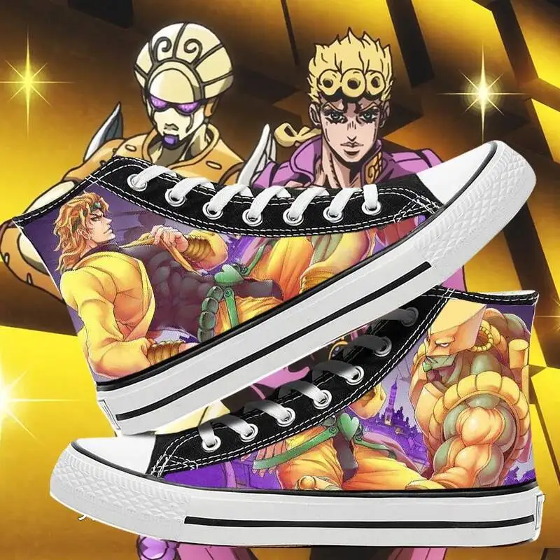 

Cos Jojo's Bizarre Shoes Adventure Canvas Shoes Аниме Мультфильмы Студенты Высокая помощь Cosp Повседневная удобная мужская и женская обувь для колледжа