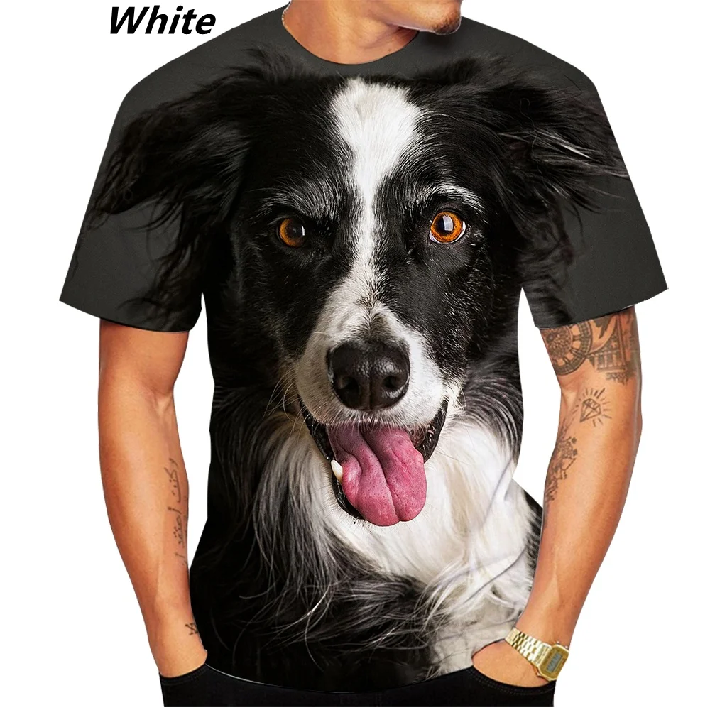 New Design  Border Collie 3D Printed T-shirt Funny Stylish Mens and Womens Casual Short Sleeves Personality T-shirt