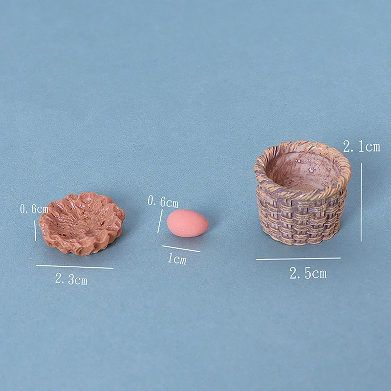 1/12 Dollhouse Miniature Chicken Egg And Nest Egg Basket Dolls House Home Garden Decor Accessories Micro Landscape Ornament