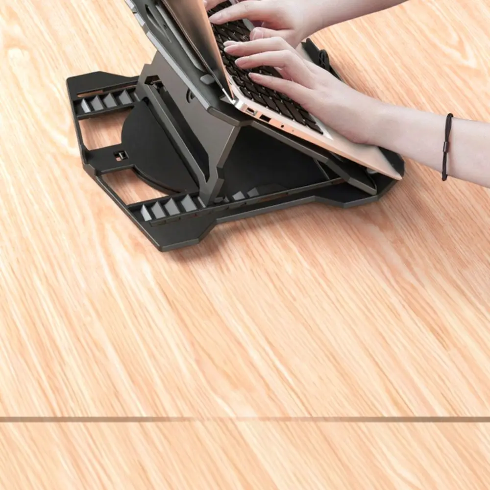 Desktop Aluminum Laptop Stand Foldable Notebook Holder Cooling Base With Phone Stand Rotating Mount Universal Fit