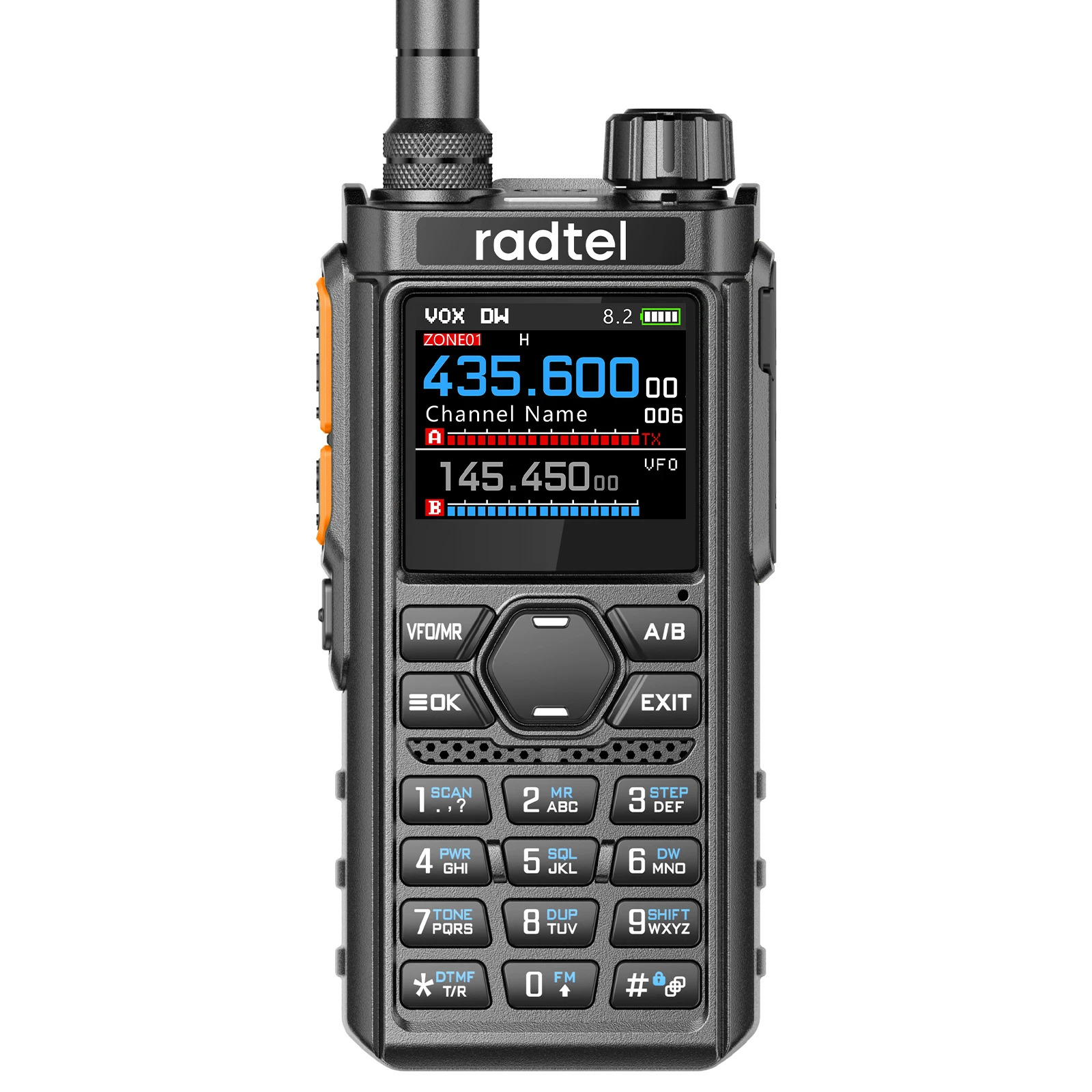 Radtel RT-910B Программирование приложения Bluetooth 5 Вт 6 м Рация 45–59 МГц TX/RX, 960 каналов, AM/FM, воздушный диапазон, спектр C-типа