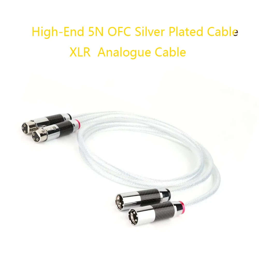 

XLR Analogue Cable with Rhodium Plated Carbon Fiber XLR Plug HIFI XLR Audio Cable Pair High-end 5N OFC Silver Plated Cable