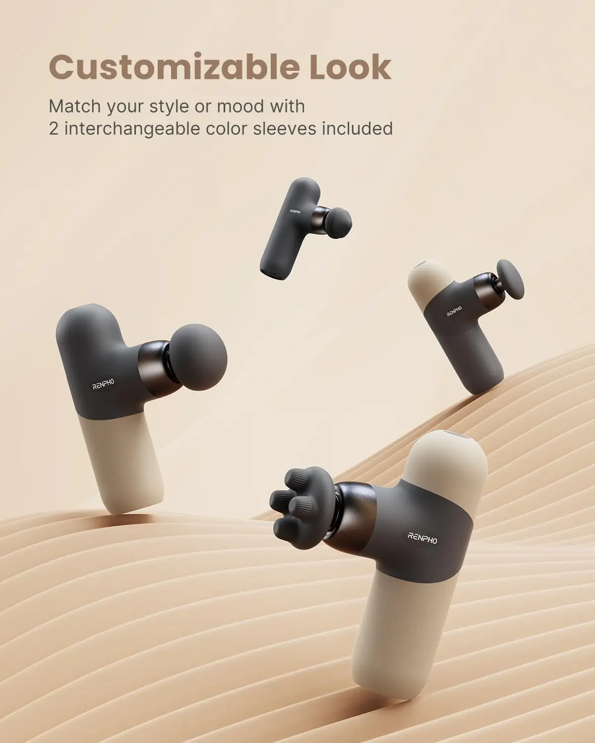 Mini Thermal Massage Gun with Heat, FSA HSA Eligible, Portable Deep Tissue Percussion Massager, Color Silicone Sleeves Travel