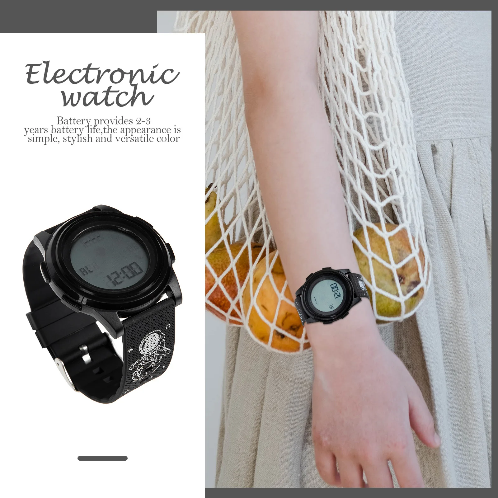 Electronic Watch Stainless Steel ABS Tpu Multifunctional Luminous Design Unisex Digital Wristwatch for Students Gift