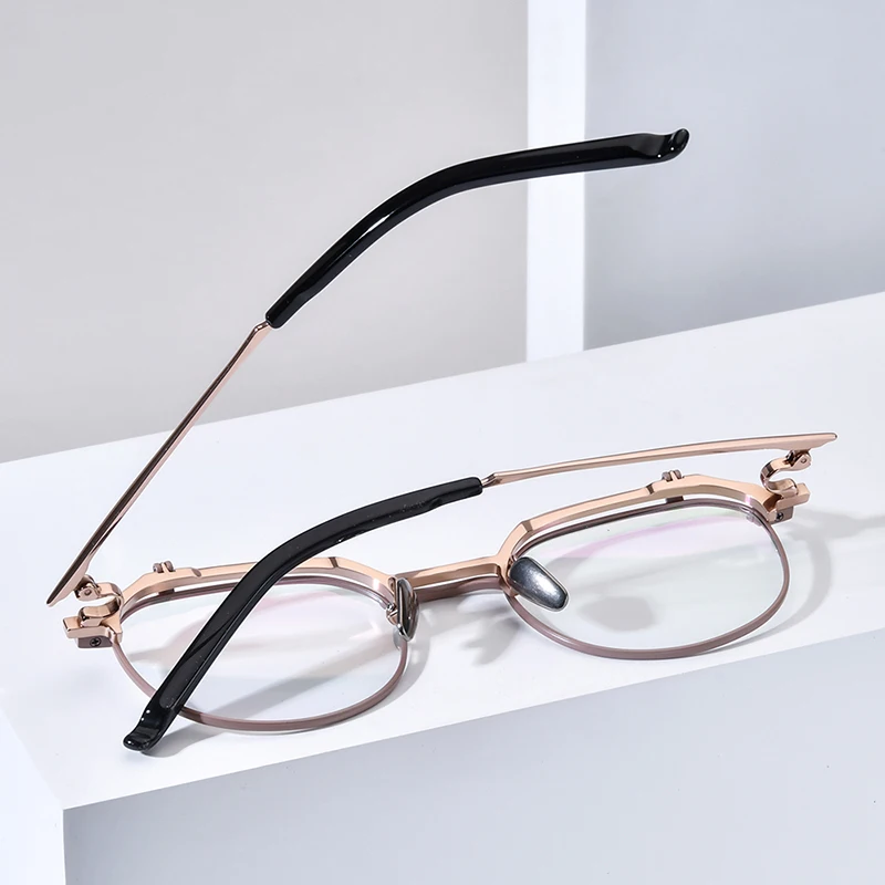 FONEX Titanium Glasses Frame Men Brand Design Flip Round Eyeglasses Frame Flip-up High Quality Japanese Ultralight Eyewear 400T - Image 3