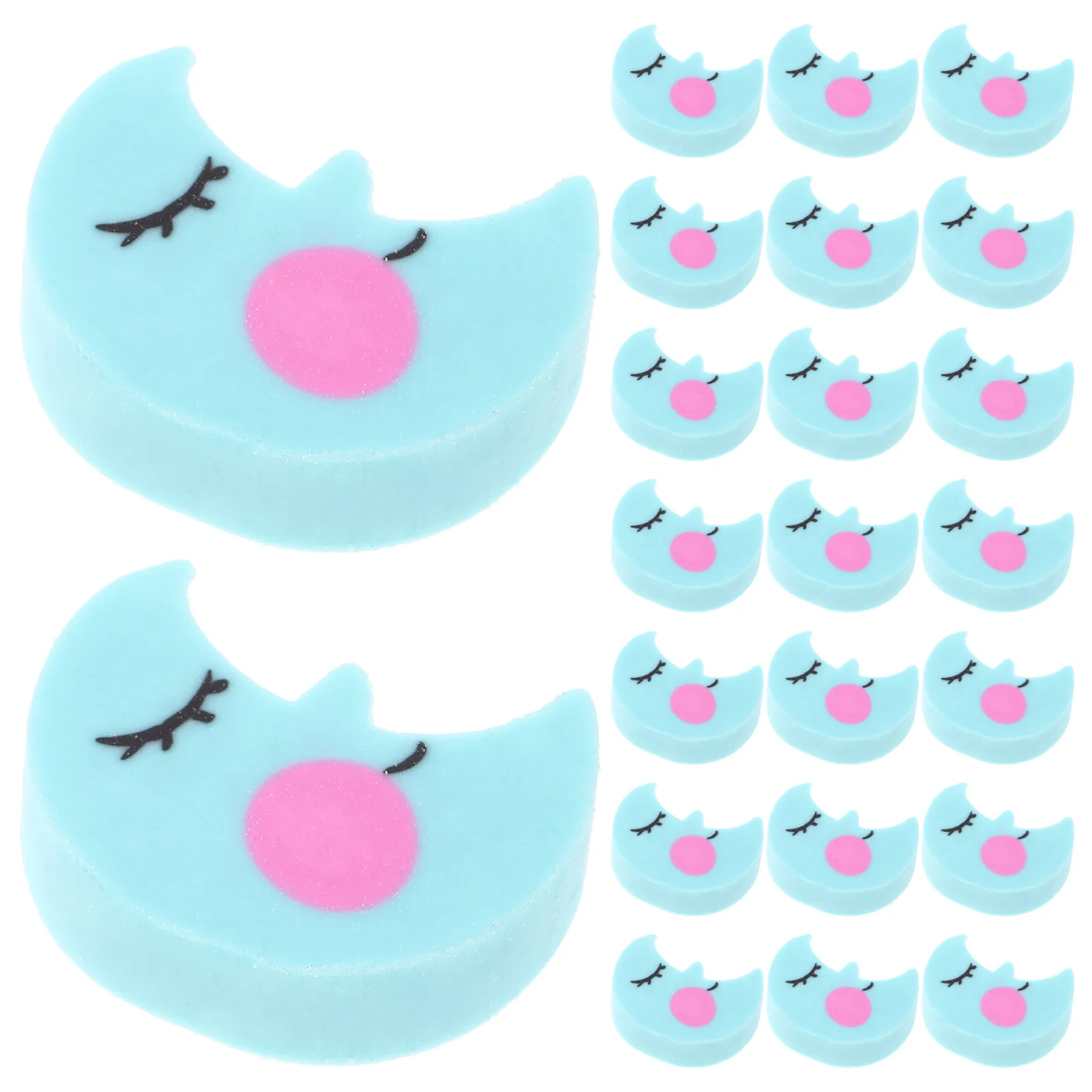 50pcs en forme de lune minuscule mignon Mini pour doux Tpr efficace crayon effacement fournitures d'étude Portable Mini gommes Kawaii école