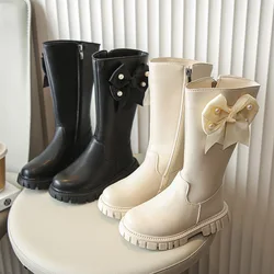 Zapatos niina Fashion Girls Boot 2023 Witer New Plush Girl Long Boot Warm High Boot Warm High Boot Princess Boot Kids Shoe Bota