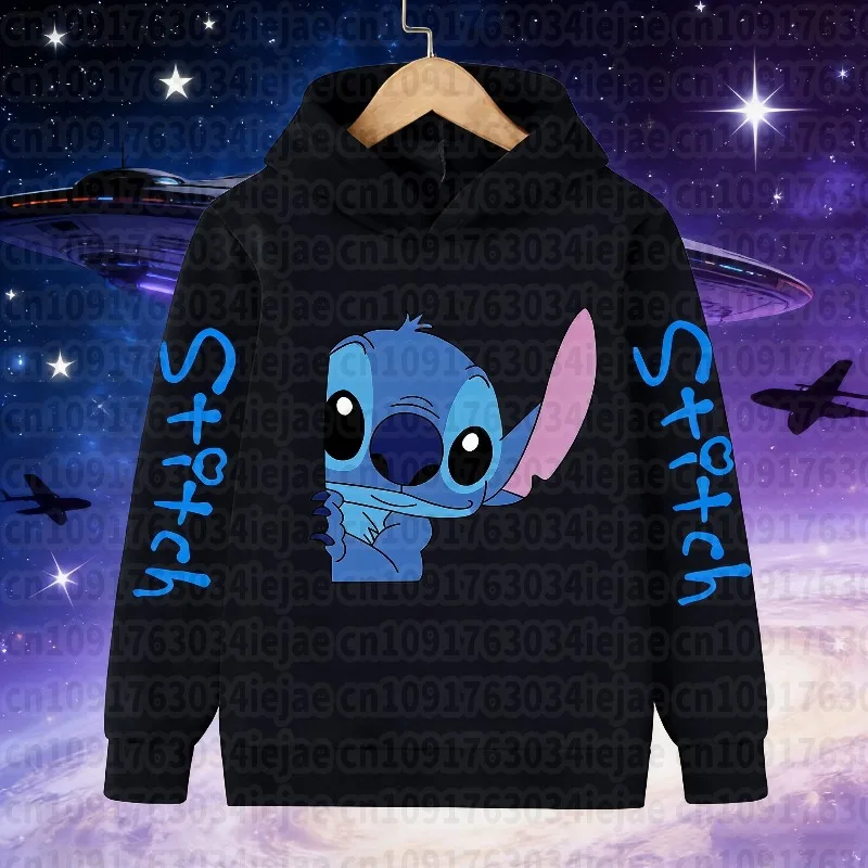 2026 ديزني جديد في كول غرزة هوديي الأطفال الكرتون ملابس فتاة صبي ليلو وستيتش البلوز مانغا هودي الطفل رداء علوي غير رسمي