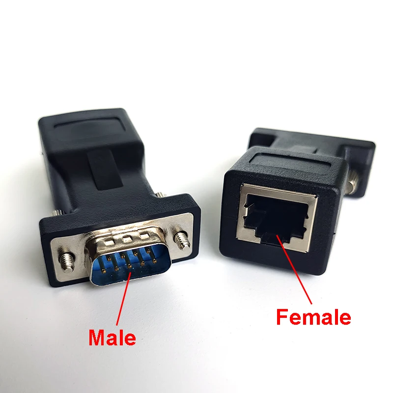1pcs RJ45 to DB9 Adapter RS232 Serial Port COM to RJ45 Male to Female Network Port Converter