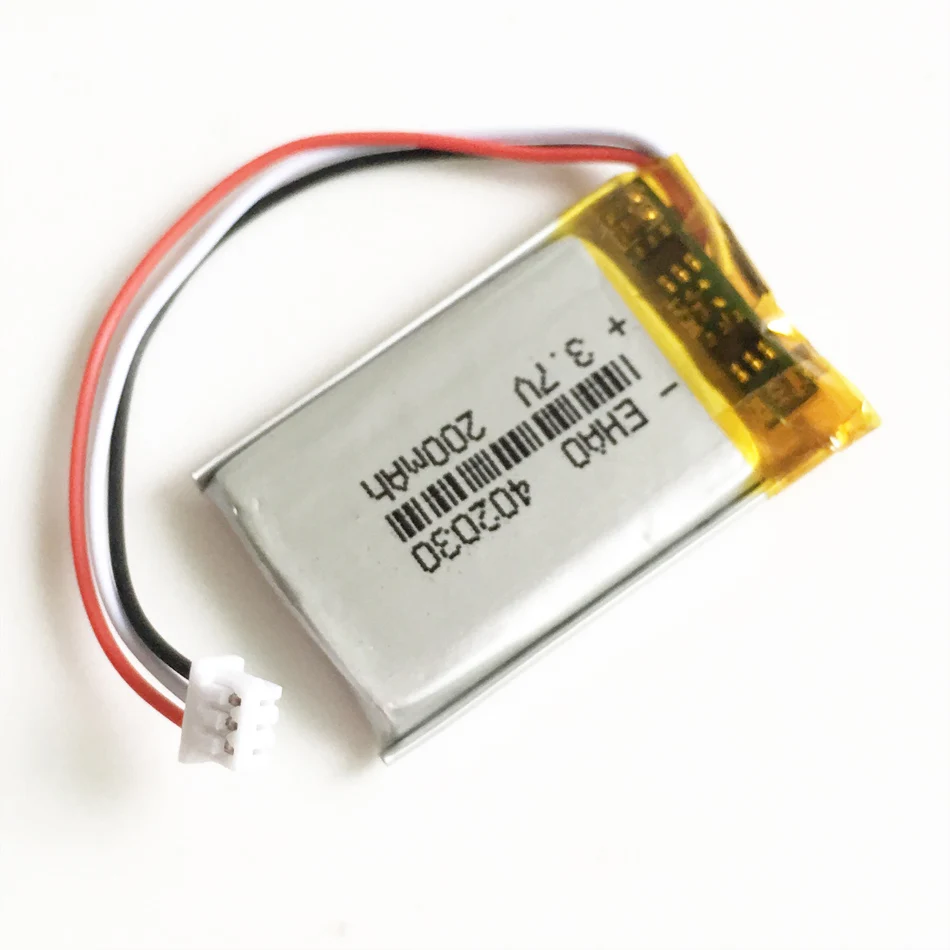 3.7V 200mAh 402030   Akumulator litowo-polimerowy LiPo JST 1,25 mm 3-pinowe złącze do ręcznego GPS Mp3 GPS Bluetooth