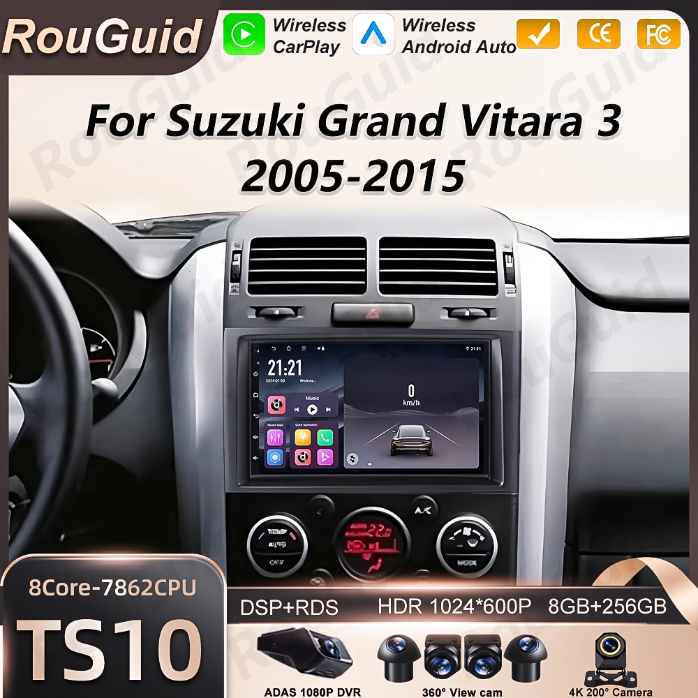 

Автомобильная мультимедийная система Android 16 для Suzuki Grand Vitara 3 (2005-2015) с CarPlay, Bluetooth и интеллектуальными функциями