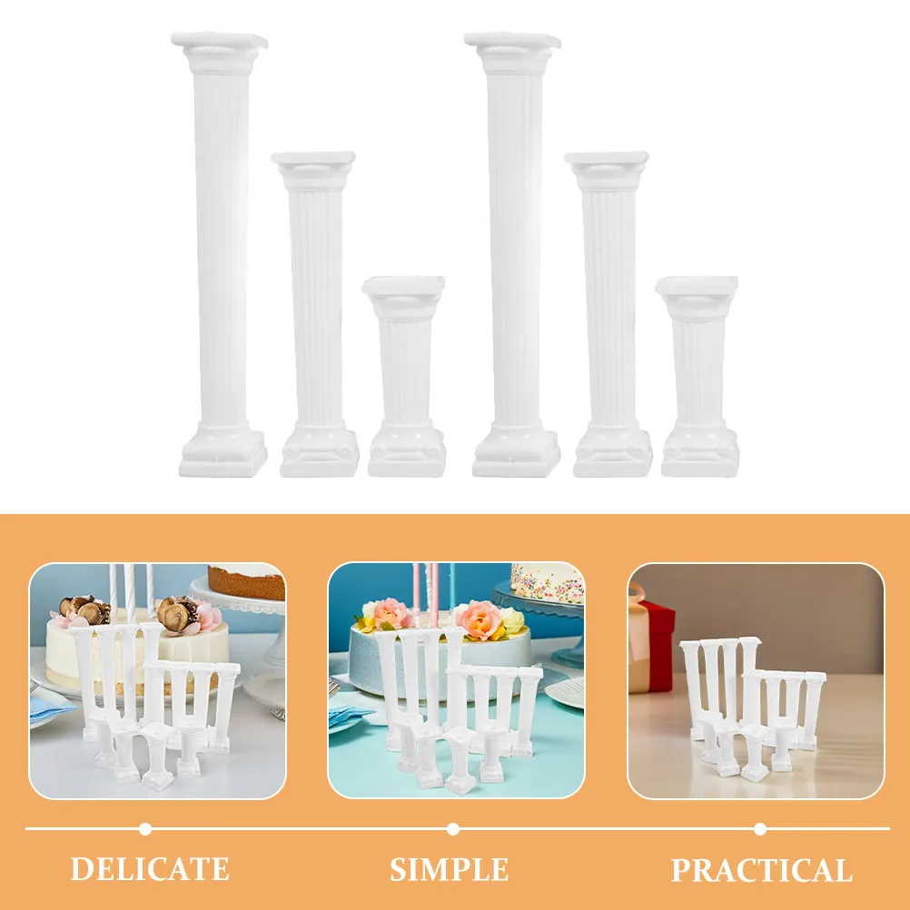 24Pcs Roman Column Cake Pillars for Tiered Cakes Elegant Vintage Design Cake Support Stands Wedding Birthday Anniversary Display