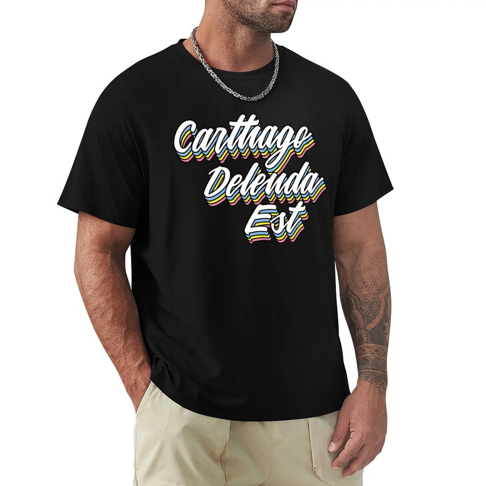 Carthago Delenda Est - Pop Latin T-Shirt Big and Tall Gym T-Shirt