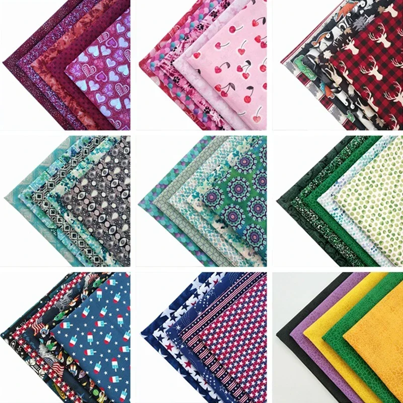 5Pcs Patchwork Fabric Pure Cotton Cloth Sewing Quilting Fabric Needlework Material Floral Printed Handcraft Patchwork Fabric