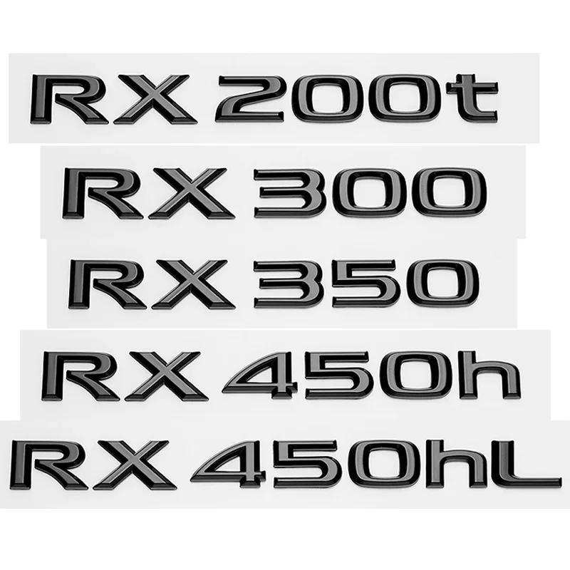 3D Glossy Black Letters RX200t RX270 RX300 RX350 RX450h RX450hL HYBRID Emblem for LEXUS Car Fender Trunk Rear Logo Sticker 